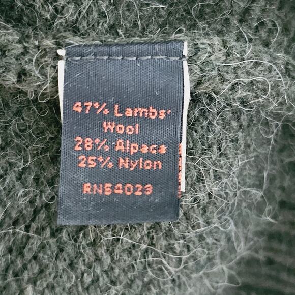 Banana Republic Sweater Men's Size XXL Wool Alpaca 1/2 Zip Olive Green Preppy - Picture 6 of 7